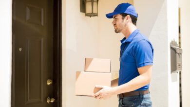 A package delivered at the doorstep